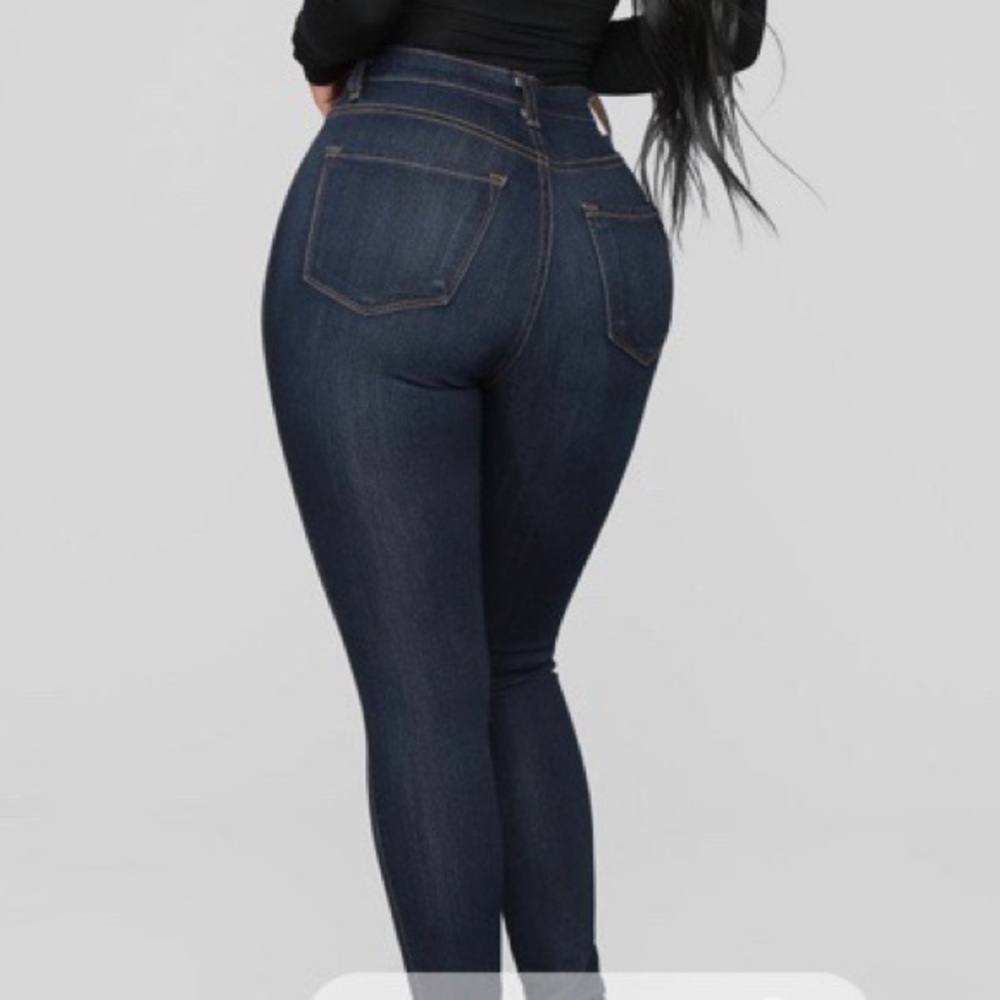 Fashion Nova High Waist Skinny Jeans - Dark Denim